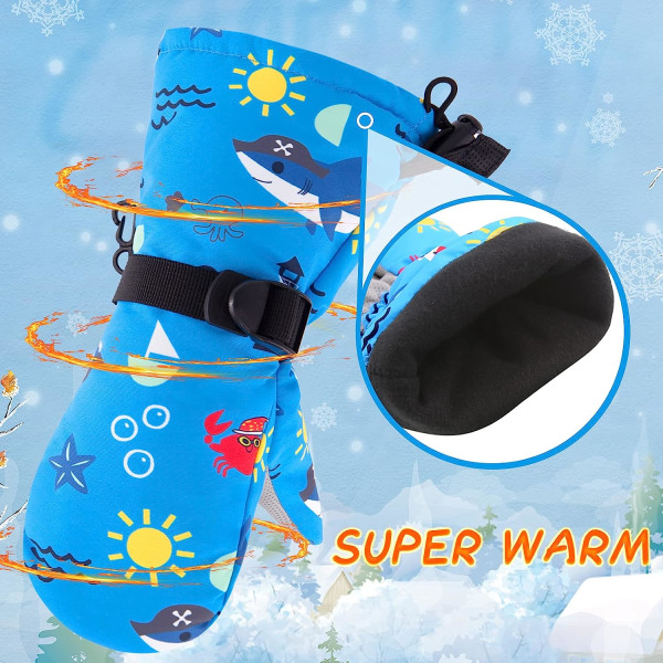 Vattentäta handskar för barn Toddler Snow Boys Handskar Varma baby för vinter skidhandske, storlek:M Color 6 m