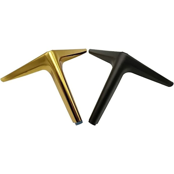 Set om 4 triangulära möbler med guldben, galvaniseringspoleringsprocess, guld 12 cm