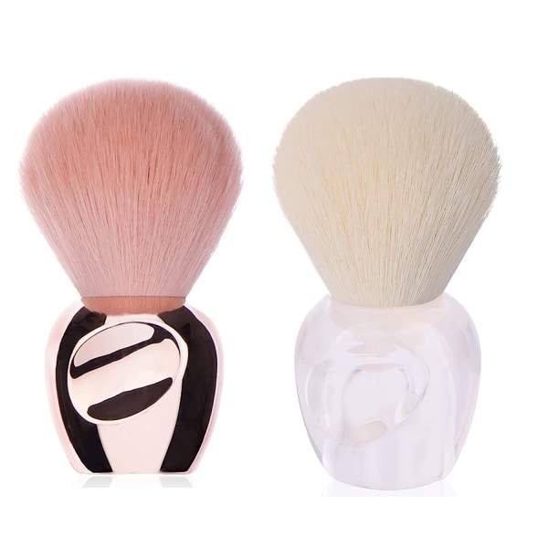 Nail Dust Brush Makeup Remover Brush Nail Art Brush för rengöring av naglar 2 st pink+white