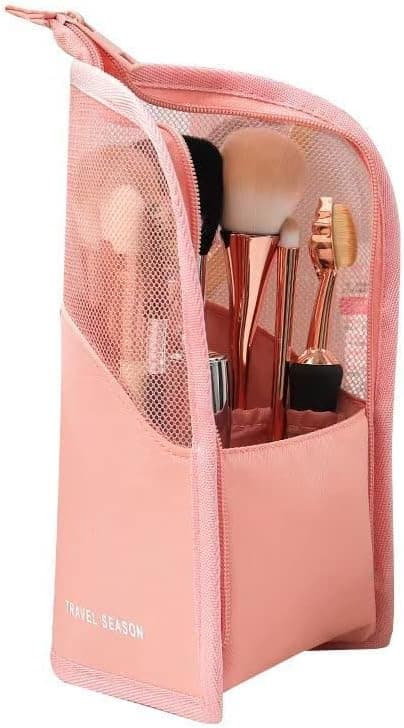 Sminkeposer, kosmetikkveske for kvinner og jenter (rosa)