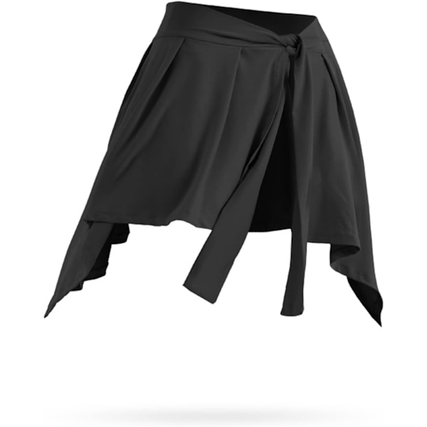 Kvinnor Flickor En Delig Remmar Yoga Balett Tennis Jogging Sport Tie Up Kjolar Cover Up（svart） black