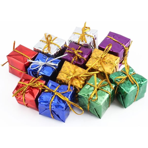12 st Miniatyr presentförpackningar Färgglada små lådor för julgransdekoration
