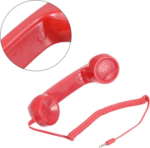 3,5 mm retro-puhelinluuri mikrofonikaiuttimelle, sileä (punainen) Red