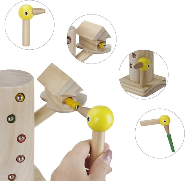Magnetiskt leksaksspel för barn 3 år, hackspettfångarleksak Montessori-leksaker