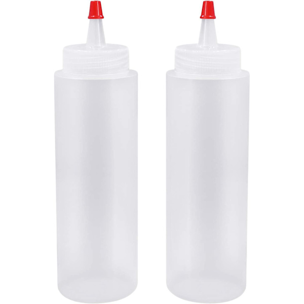 2-pack plastflaskor för kryddor, 8 ounce