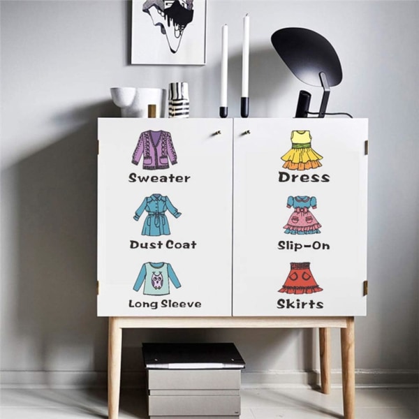 1 ark dekaler för flickkläder, avtagbara klistermärken för klänningar (1) color 1