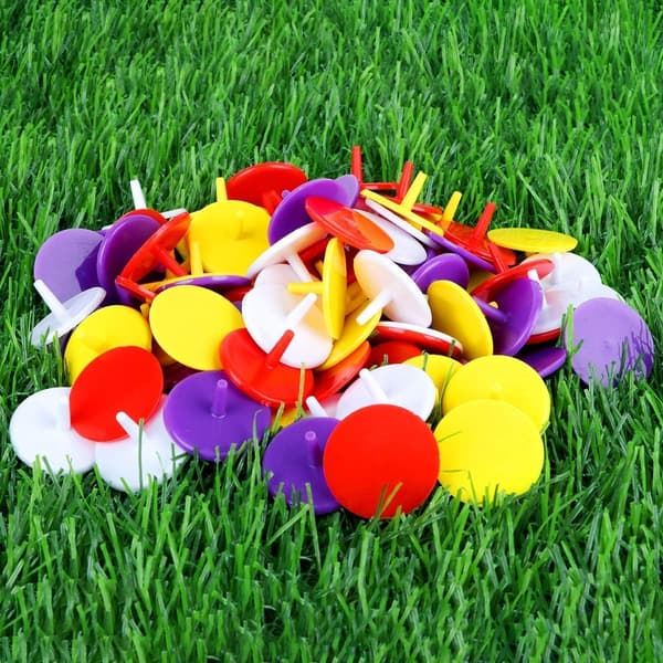 100-pak golfpositionsmarkører 24 mm flade runde plastikmarkører (tilfældig farve)