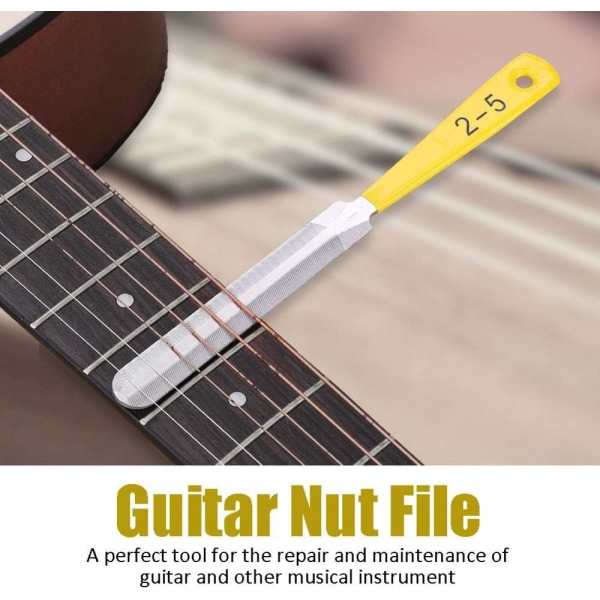 Gitarrfil Sadel Filer Gitarr Mutter Filer, 3 Stycken Gitarr Nagel Dragare Reparation Luthiers Verktyg Set