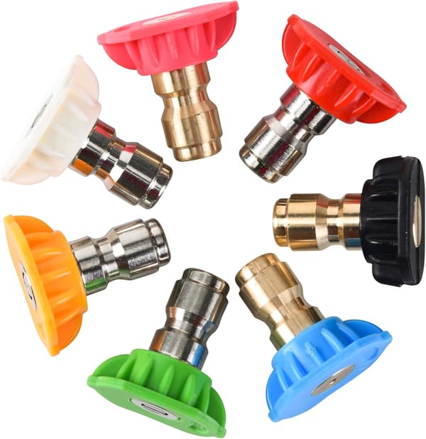 Højtryksrenser dyser 7 dysespids 1/4\" lynkobling m/ base lås