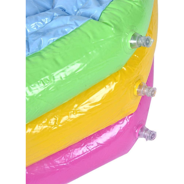 Runt poolleksak, tre-lagers regnbåge uppblåsbar leksak bärbar anti-flip barn bassäng badkar (86 cm) 86cm