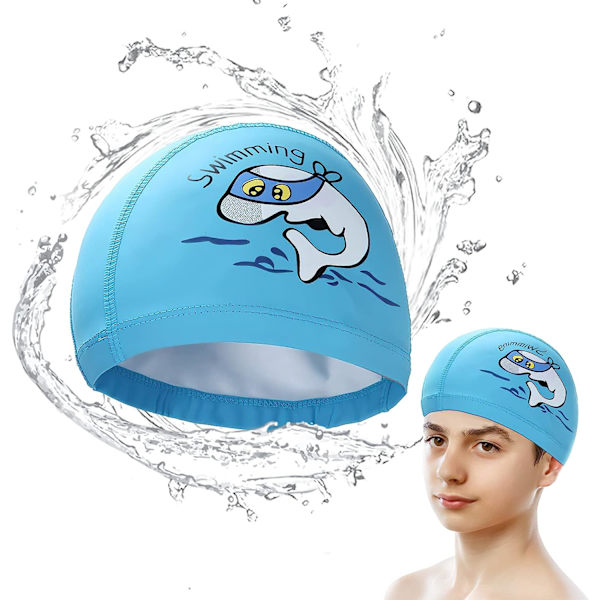 Badmössa med hög elasticitet, lämplig för barn i åldrarna 3-9 år, unisex, för kort/långt hår