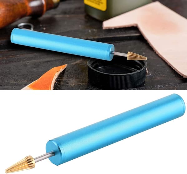 Læderhåndværk Kantfarverulle, rustfrit stål top kantfarverullepen [blå] Blue
