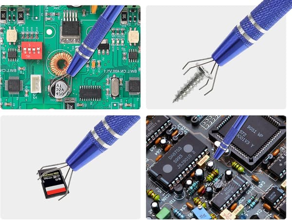 Opsamlingsværktøj til fangst af elektroniske miniaturekomponenter og smykker - blå - 2 stk.