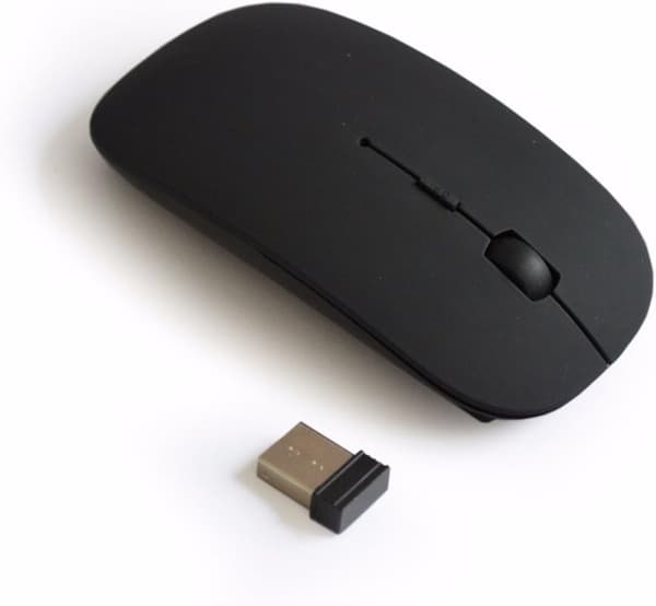 2.4G Bluetooth trådløs lydløs mus 3 knapper lydløs brug af 2 AAA-batterier (sort)