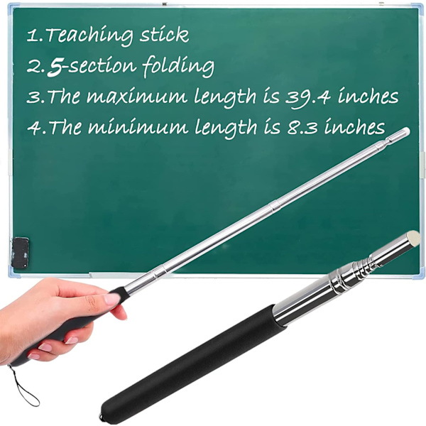 Whiteboard Board Pointer Retractable Telescopic 1.2 m Key Band Teacher Classroom