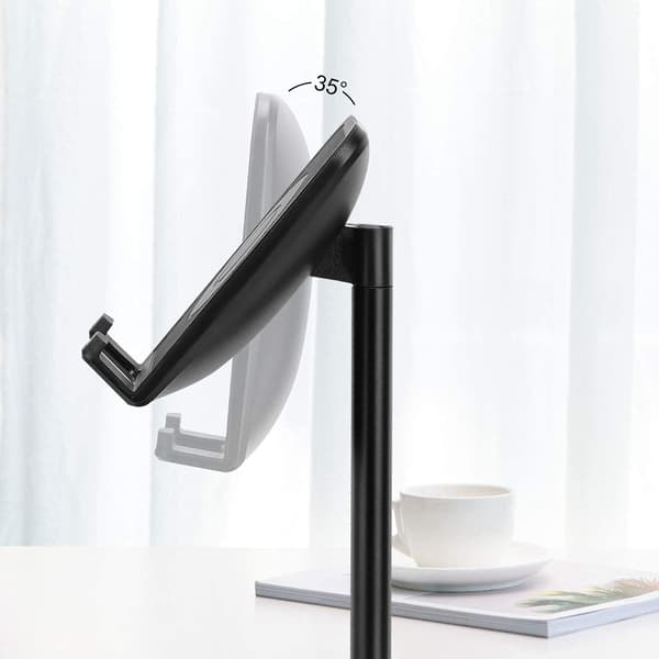 Roterbar telefonholder tablet-holder aluminiumslegering stabil holder - sort