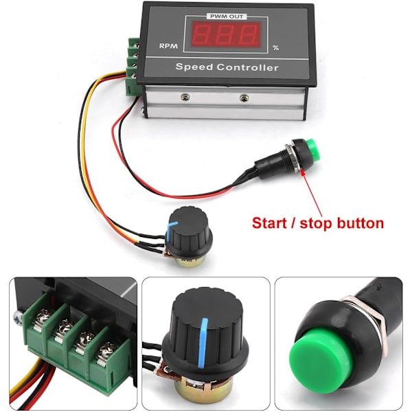 Justerbar PWM-motorhastighetsregulator Digital display DC-motorstyrning Regulator