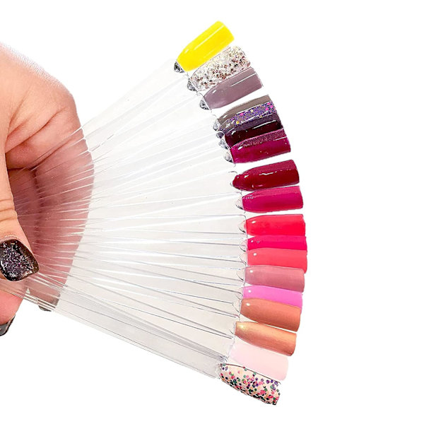 Nagelprover 1 set totalt 50 tips plast nagelprover genomskinliga pinnar