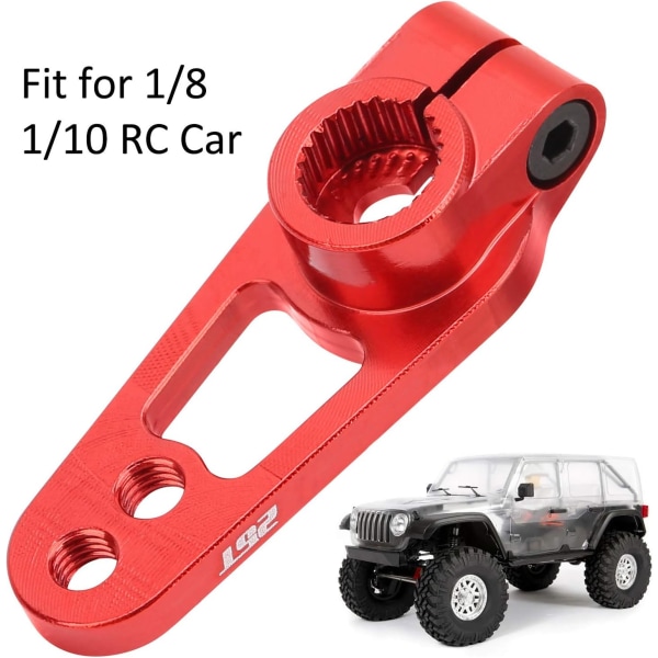 RC Servo Arm, 25T Styrväxel Arm för 1/8 1/10 RC Bil Uppgradering Ersättningstillbehör (Röd) red