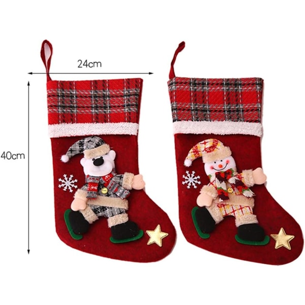 Julstrumpor Set 4 st Julgran Hänge Santa Boot Presentpåse