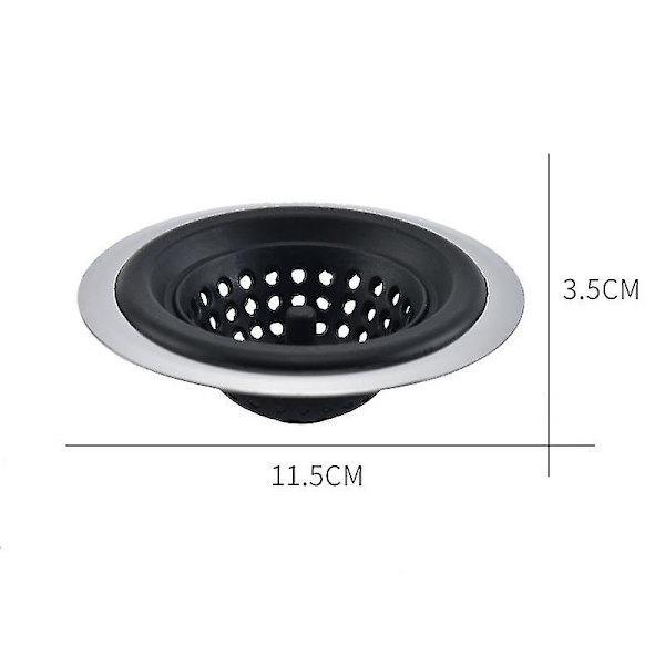 Flexibel silikon- och rostfritt stål diskhossil (svart) Black