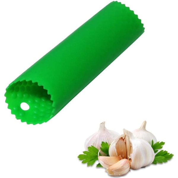Skalare Silikon Vitlöksskalare Rulle Easy Roller Vitlöksrulle Köksverktyg för vitlök Press Vitlöksklyftor i (grön)