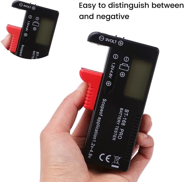 (BT-168 PRO) Universal Digital Batteritester Volt Checker, Digital Batteritester, Knapcellebatterier