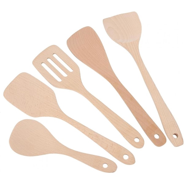 Träspatel, 5 delar/set, träspatel för non-stick-panna
