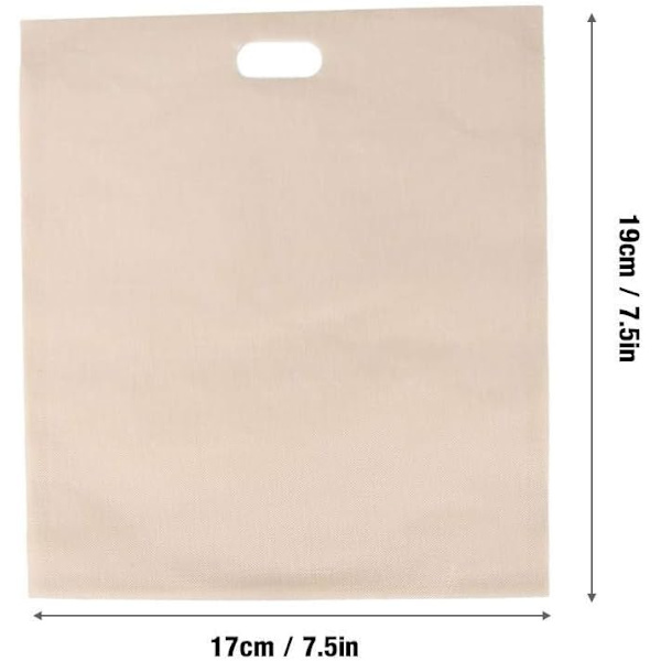 5 st återanvändbara toastpåsar, non-stick snacks-påsar för grillade ostsmörgåsar och pizza, 6,7x7,5 tum 17*19cm
