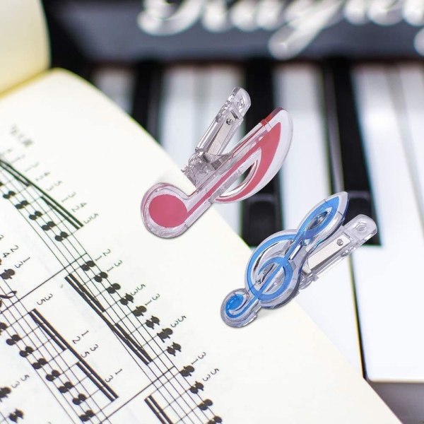 12 st pianoarkklipp, noteringsklipp och boksidor (slumpmässiga färger)