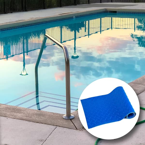 90x23cm Poolmåtter, Trapper Pool Beskyttelsesmåtte skridsikker måtte til poolstige (blå)