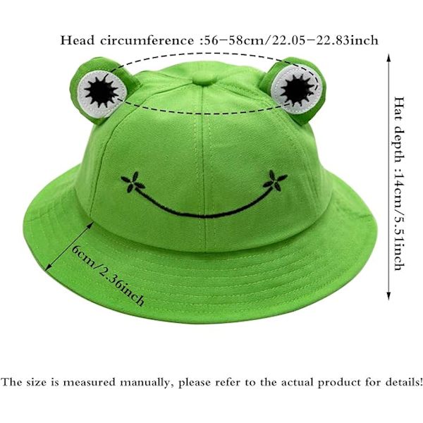 Damfiskehatt Groda Sol Unisex Hink Vikbar Utomhus Sommar för Camping Vandring Fiske（grön） greener