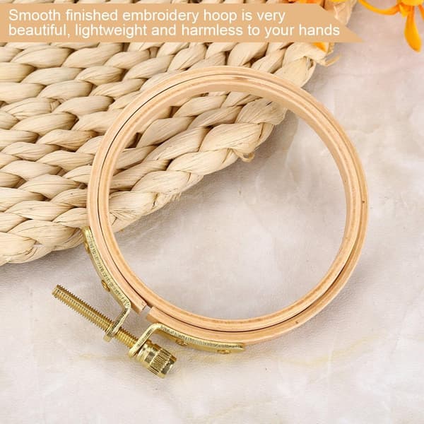 Broderiringar i bambu, justerbar broderiram i trä, cirkelform (7,5 cm) 7.5CM