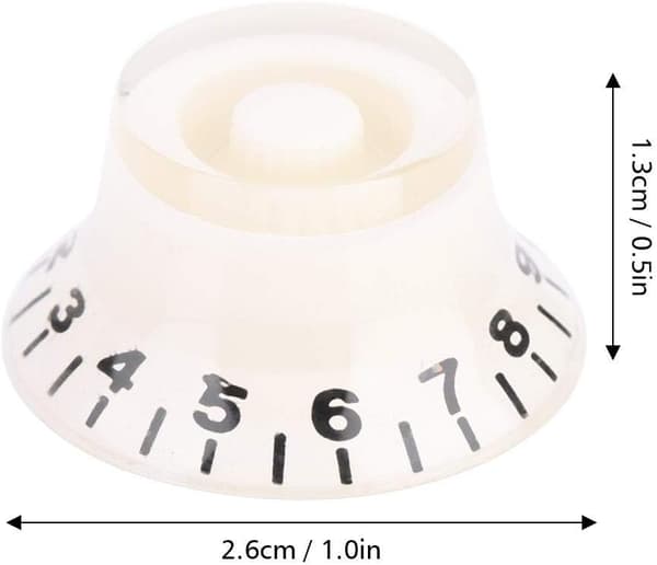 4 stk. Speed Tone Volume Kontrolknapper til elektrisk guitar tilbehør (hvid+sort)