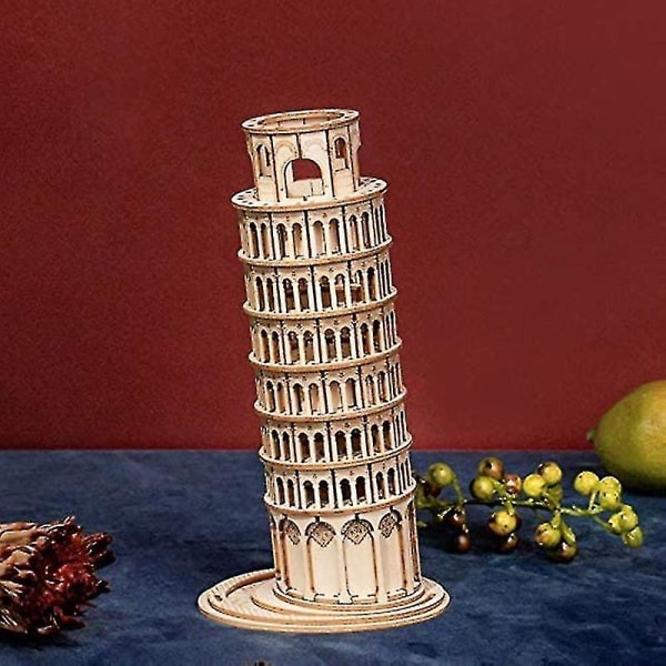 3D-träpussel för vuxna, DIY-byggsatser Present till vuxna - Lutande tornet i Pisa