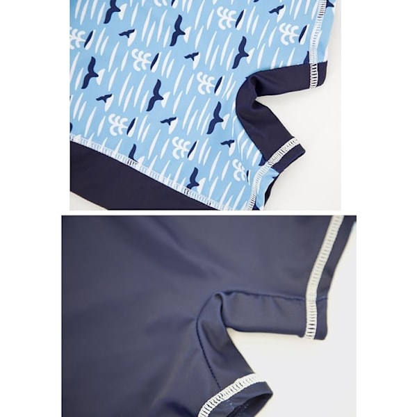 Pojkars badkläder med dragkedja, solskydd, badkläder (blå 9M) Blue size 1