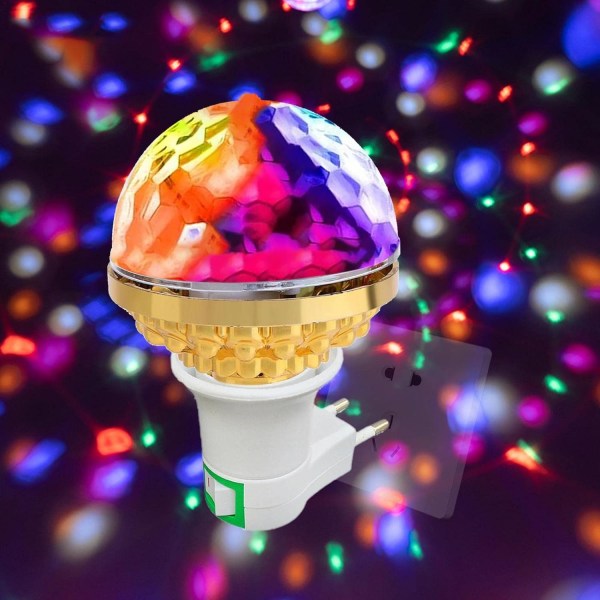 Roterande Magic Ball Light | LED Mood Light för Disco Party | 360° roterande discoljus med fjärrkontroll för fest/jul/bar/klubb/D