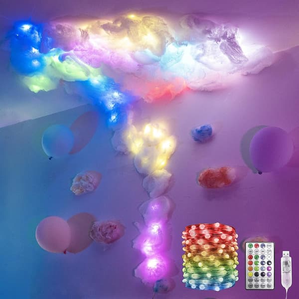 USB farveskiftende fe-lys LED RGB indendørs blinkende lys med timer