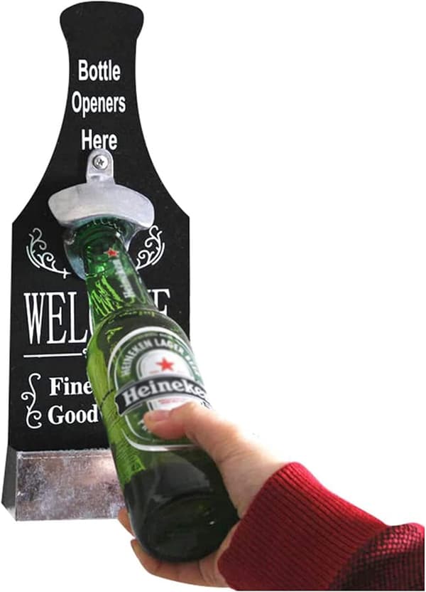 Vægmonteret øloplukker i støbejern til restaurant (sort) 1 stk.