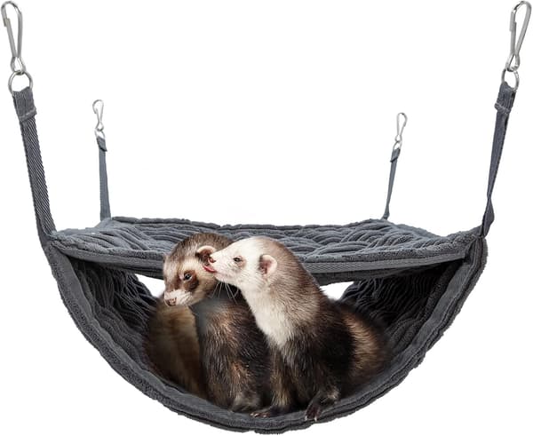 Hamster Varm Dubbelskikts Hängmatta Liten Husdjur Sovsäck Husdjurstillbehör (grå) grey