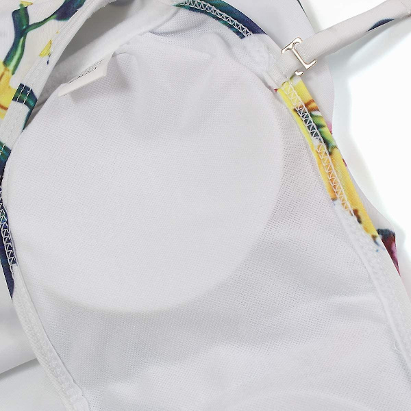 Flounce Bikini hög midja rygglös baddräkt Halterneck baddräkt, Gul, M yellow m