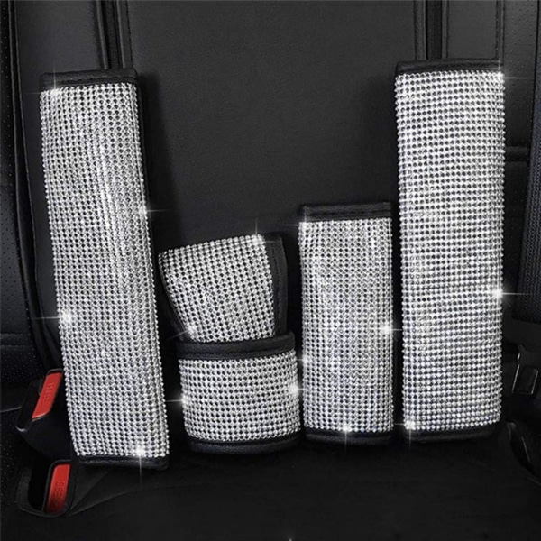 Universell handbromsskydd för bil, Bling Rhinestone handbromsspakskydd, PU-läder för bilens interiör