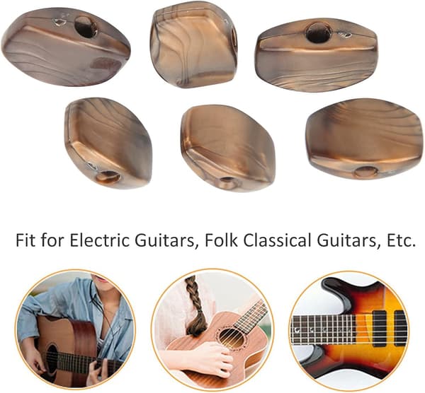6-delt gitarstemmeskruer maskinhoder erstatningsstemmeknappsett