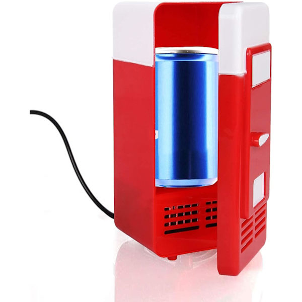 Discokula Mini USB LED PC Kylskåp Dryck Burkar Kylare Värmare (Röd) Red