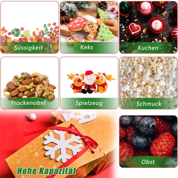 Paket med 9 julklappspapper för fyllning, julklappspåsar av papper, julklappspapper