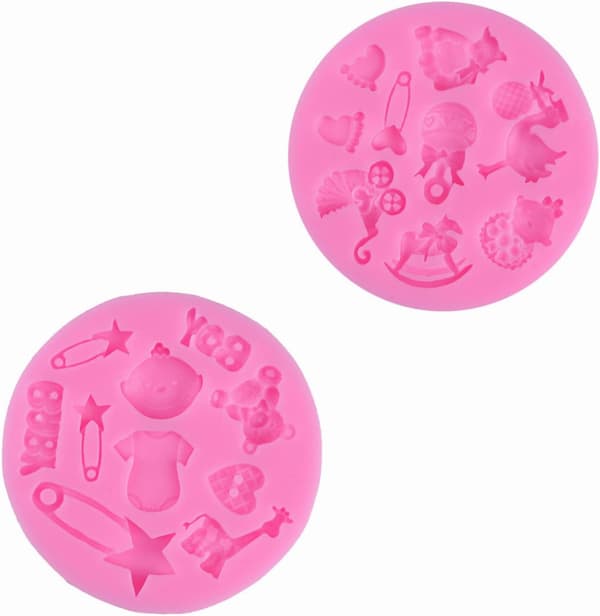 2 stk. chokolade søde forme 3D babyfødder form baby DIY kage bageværktøj