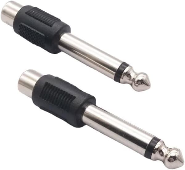 10 stk. 6,35 mm til RCA hun-adapter 1/4 Phono til Jack-stik lydadapter til mikrofon guitar