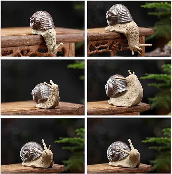 Miniatyr hagepynt Fehage Dyr Minidyr, Keramisk Snegl Miniatyr Fehage