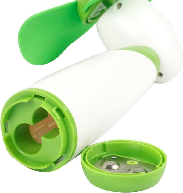 Mini håndholdt ventilator, bærbar køleventilator, elektrisk ventilator med bløde skumblade til udendørs brug (grøn) Green