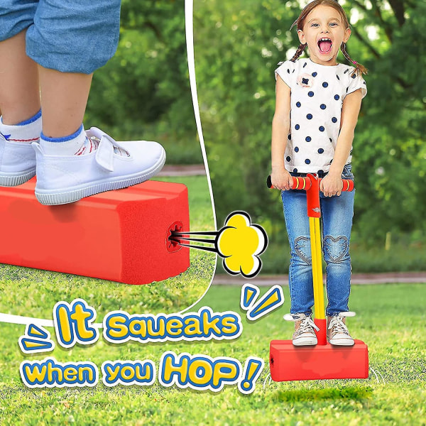 Pogo Stick Skum Pogo Jumper för Barn, Leksaker för 3-12 Åriga Pojkar Flickor Utomhusleksaker, Röd red